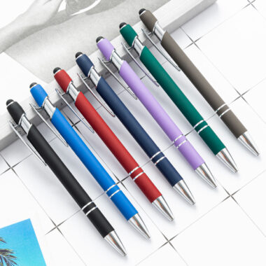 2-in-1 stylus ballpoint pens with custom logo and metal body for office or giveaways