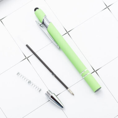 2-in-1 stylus ballpoint pens with custom logo and metal body for office or giveaways
