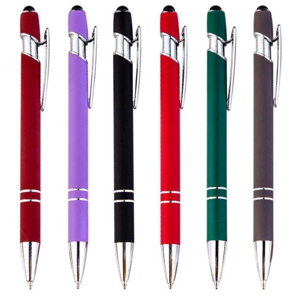 2-in-1 stylus ballpoint pens with custom logo and metal body for office or giveaways