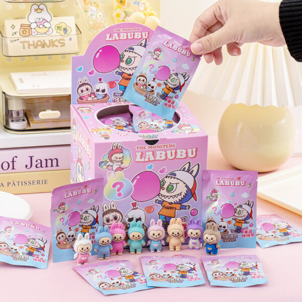 Labubu blind box erasers for kids, creative cartoon design stationery gift