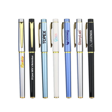 Custom 0.5mm Gel Ballpoint Pen with Sporty Metal Design and Logo Printing