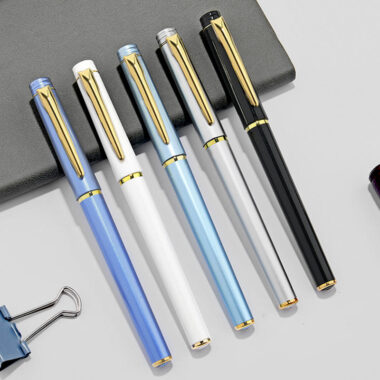Custom 0.5mm Gel Ballpoint Pen with Sporty Metal Design and Logo Printing