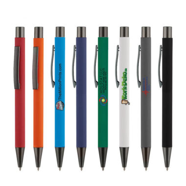Custom Click Aluminum Ball Pen with Rubber Coating and Logo