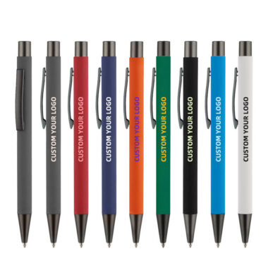 Custom Click Aluminum Ball Pen with Rubber Coating and Logo