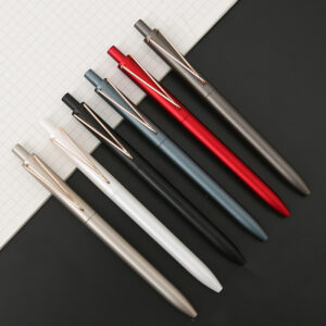 Custom black click ballpoint pen with logo printing for business and office use