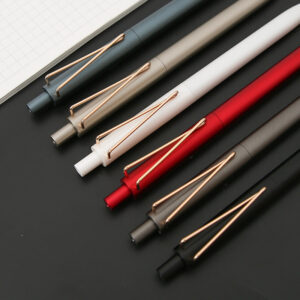 Custom black click ballpoint pen with logo printing for business and office use