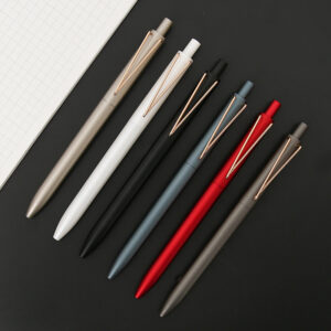 Custom black click ballpoint pen with logo printing for business and office use