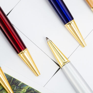 Custom 24K Gold Glitter Floating Ballpoint Pen – Promotional Gift Pen with Logo