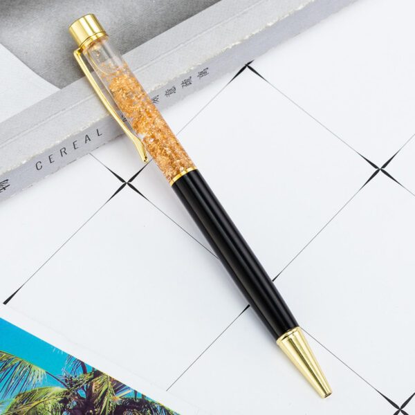 Custom 24K Gold Glitter Floating Ballpoint Pen – Promotional Gift Pen with Logo