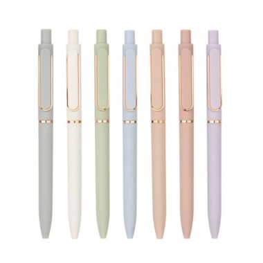 Custom click-action gel ink ballpoint pens with logo printing for office and giveaways