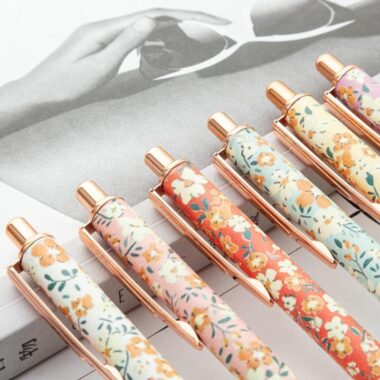 Kawaii Cartoon Flower Metal Ballpoint Pens Set – 12 Cute Designs