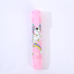 Cute retractable erasers for students with cartoon design and push-button style