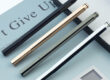 Luxury hexagonal brass rollerball pen with full electroplated gold and custom logo option