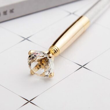 Luxury Metal Ballpoint Pen with Crystal Diamond Top Custom Logo
