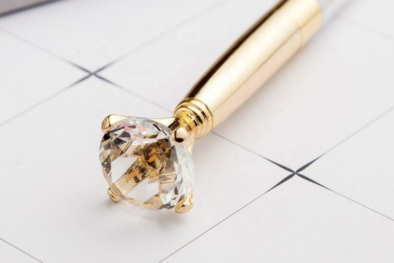 Luxury Metal Ballpoint Pen with Crystal Diamond Top Custom Logo