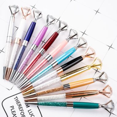 Luxury Metal Ballpoint Pen with Crystal Diamond Top Custom Logo