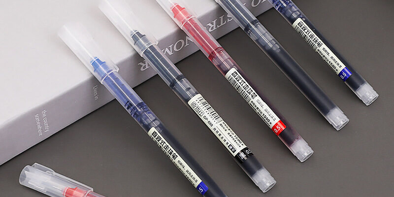 Minimalist direct ink rollerball pen for students, exams, and office writing