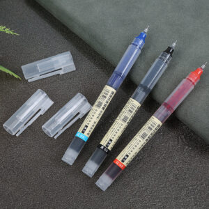 Quick-dry liquid rollerball pen with fine needle tip for students and office