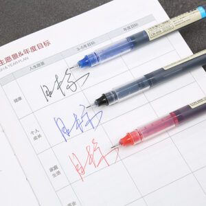 Quick-dry liquid rollerball pen with fine needle tip for students and office