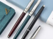 Vintage brass and rosewood fountain pen with ink converter for business and gifts